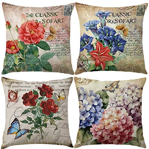 Retro Butterfly Cotton Linen Throw Pillows Covers Case Decorative Pillow Home Retro Butterfly Cotton Linen Throw Pillows Covers Case Decorative Pillow Home